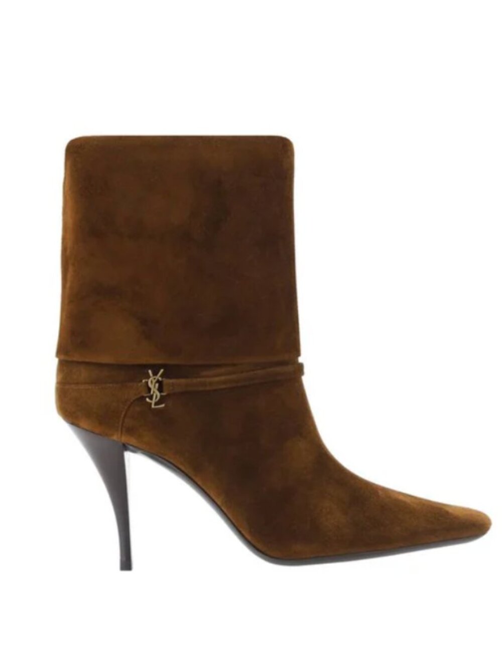 Saint Laurent Vicky ankle Brown Suede Heeled Boots size 40 Like new